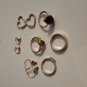 Gold mixed jewelry set